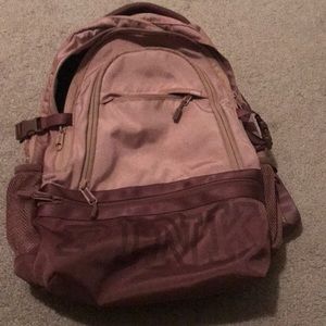 Rose gold pink campus backpack